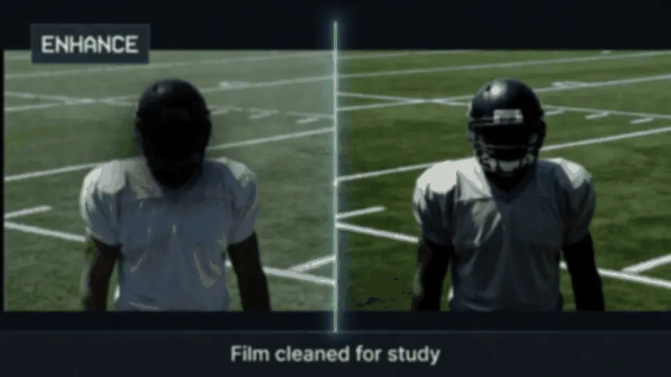 Football film restoration before and after